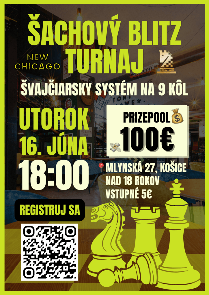 Príď si užiť šachový blitz turnaj v New Chicago Košice
